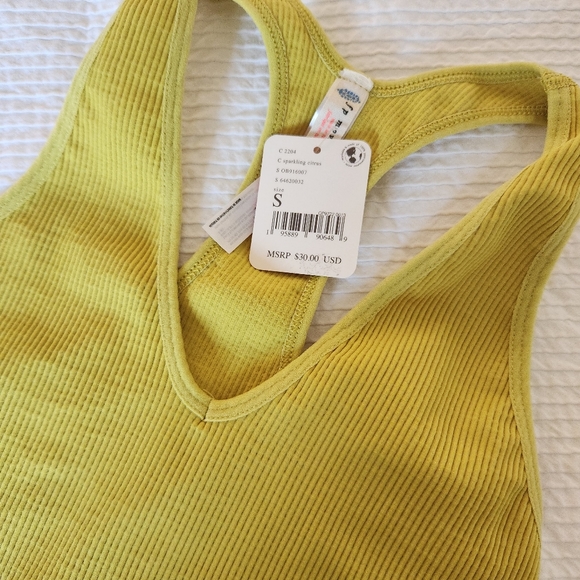 Free People Free Throw Crop Tank Bra Sparkling Citrus Small - Picture 6 of 6